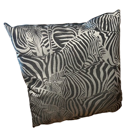 Maison de Charme - Coussin Zèbre Contemporain noir