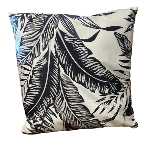 Maison de charme - Coussin intérieur noir et blanc