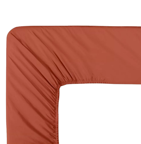 Drap-housse coton bio Garnier-Thiebaut rouille