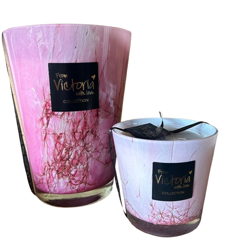 Bougie Artisanale de Luxe marbre rose
