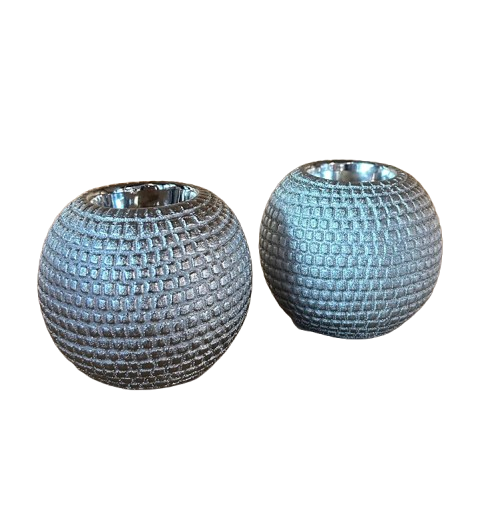 Bougeoirs en Argent Brossé
