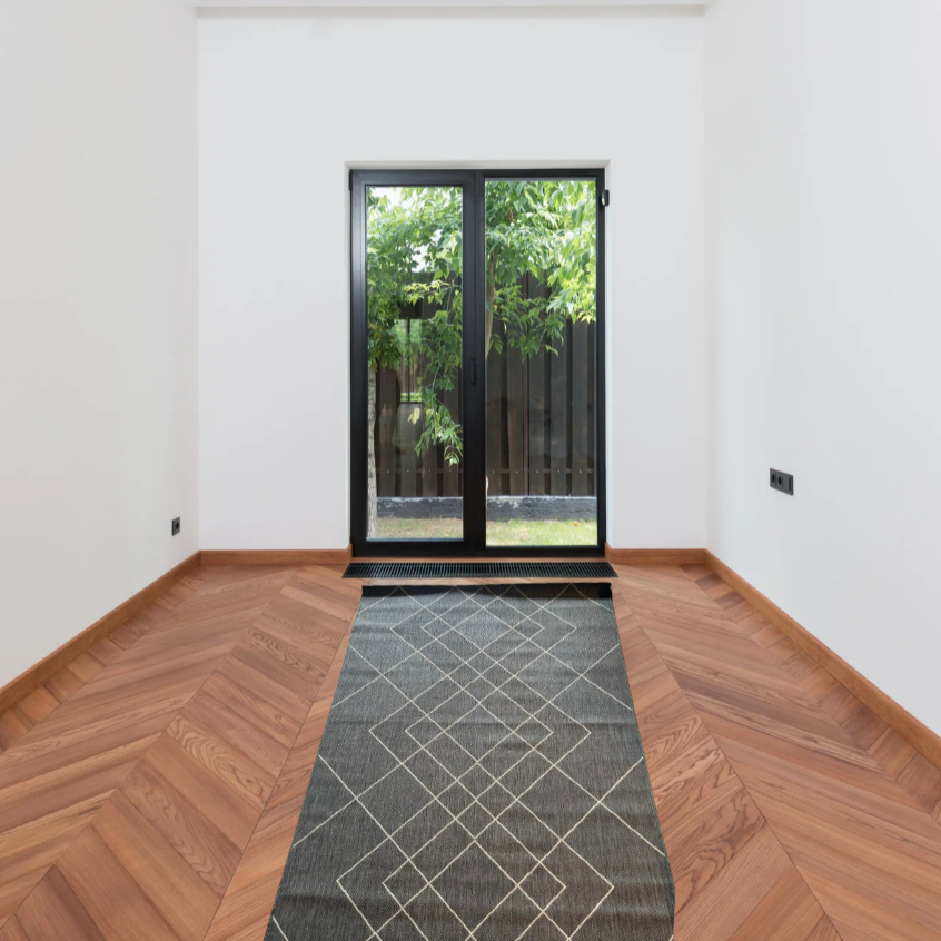 Tapis Géométrique Gris et Blanc