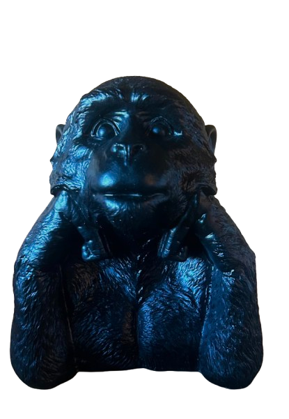 Sculpture Singe Noir Mat 
