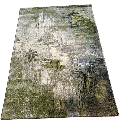 Tapis Dégradé Vert, Blanc et Bleu